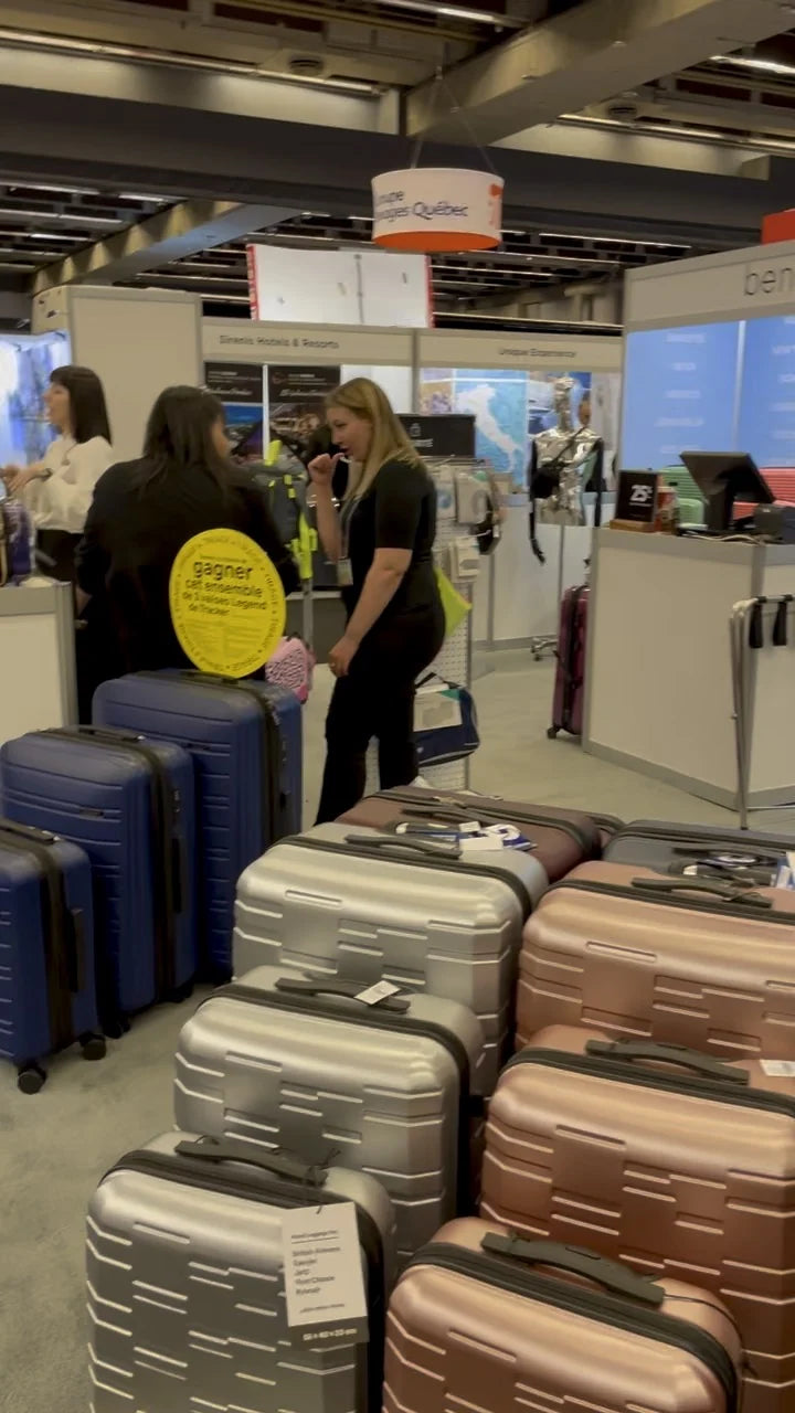 Bentley luggage displayed at a trade-show stand: a project archive.